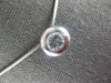 LARGE .61CT DIAMOND 18KT WHITE GOLD ROUND BEZEL FLOATING PENDANT NECKLACE #27243