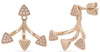 ESTATE .16CT DIAMOND 14KT ROSE GOLD 3D MULTI TRIANGULAR FUN HANGING EARRINGS