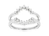 .33CT DIAMOND 14KT WHITE GOLD ROUND SHARED PRONG V SHAPE INSERT ANNIVERSARY RING