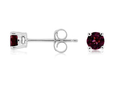 .70CT AAA RHODOLITE 14K WHITE GOLD CLASSIC ROUND SOLITAIRE 4 PRONG STUD EARRINGS