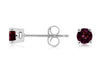 .70CT AAA RHODOLITE 14K WHITE GOLD CLASSIC ROUND SOLITAIRE 4 PRONG STUD EARRINGS