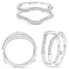 .43CT DIAMOND 14KT WHITE GOLD 3D ROUND V SHAPE INSERT WEDDING ANNIVERSARY RING