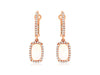 1.66CT DIAMOND & AAA OPAL 14K ROSE GOLD CUSHION & ROUND CLIP ON HANGING EARRINGS