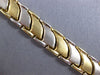 ESTATE WIDE 14KT WHITE AND YELLOW GOLD 3D CLASSIC MATTE & SHINY FUN BRACELET