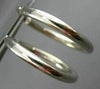 ESTATE LARGE 14KT WHITE GOLD 3D CLASSIC SHINY HANGING HOOP EARRINGS 3mm #25677