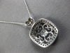 LARGE .55CT WHITE & BLACK DIAMOND 14KT WHITE GOLD HEART SHAPE FLOATING PENDANT
