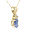 .51CT DIAMOND & AAA TANZANITE 14KT YELLOW GOLD 3D OVAL & ROUND FLOATING PENDANT