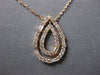 .46CT DIAMOND 14K ROSE GOLD 3D ROUND & BAGUETTE DOUBLE OPEN TEAR DROP NECKLACE