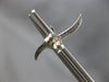 ESTATE .18CT DIAMOND 14KT WHITE GOLD 3D CLASSIC DOUBLE LEAF EAR CLIMBER EARRINGS