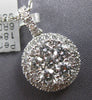 LARGE 1.17CT DIAMOND 18KT WHITE GOLD 3D CLUSTER INVISIBLE HALO FLOATING PENDANT