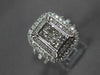 LARGE 2.0CT DIAMOND 14KT WHITE GOLD PRINCESS & ROUND RECTANGULAR ENGAGEMENT RING
