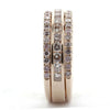 WIDE .91CT WHITE & PINK DIAMOND 18KT WHITE & ROSE GOLD WEDDING ANNIVERSARY RING