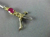 ESTATE 2.30CT DIAMOND & AAA RUBY 14KT 2 TONE GOLD 3D THREE STONE TENNIS BRACELET