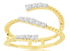 ESTATE .36CT DIAMOND 14KT 2 TONE GOLD 3D GRADUATING CRISS CROSS SNAKE LOVE RING