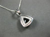 .88CT DIAMOND & AAA SAPPHIRE 14K WHITE GOLD 3D TRILLION & ROUND FLOATING PENDANT