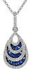 .63CT DIAMOND & AAA SAPPHIRE 14KT WHITE GOLD 3D MULTI TEAR DROP FLOATING PENDANT
