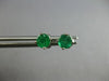ESTATE .60CT AAA EMERALD 14KT WHITE GOLD 3D ROUND 4 PRONG STUD EARRINGS #27749