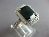 LARGE 4.74CT DIAMOND & AAA SAPPHIRE 14KT WHITE GOLD HALO ENGAGEMENT RING #27613