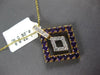 1.53CT DIAMOND & AAA AMETHYST 18K YELLOW GOLD DIAMOND SHAPE FUN FLOATING PENDANT