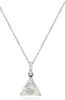 1.49CT DIAMOND 14KT WHITE GOLD ROUND & TRILLION SOLITAIRE BEZEL FLOATING PENDANT