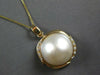 LARGE .25CT DIAMOND & AAA MOTHER OF PEARL 14K YELLOW GOLD FLOATING PENDANT 27200