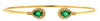 .97CT DIAMOND & AAA EMERALD 14KT YELLOW GOLD PEAR SHAPE & ROUND BANGLE BRACELET