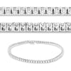 ESTATE 2.13CT DIAMOND 14KT WHITE GOLD ROUND CLASSIC 4 PRONG CUFF TENNIS BRACELET