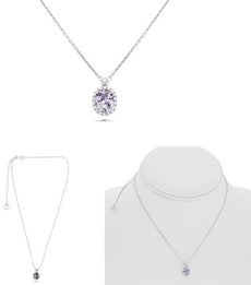 2.47CT DIAMOND & AAA PINK SAPPHIRE 18KT WHITE GOLD 3D OVAL & ROUND HALO NECKLACE