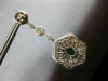 ESTATE EXTRA LARGE 10.14CT DIAMOND & AAA EMERALD 18K WHITE GOLD HANGING EARRINGS