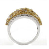 2.92CT MULTI COLOR DIAMOND 18KT 2 TONE GOLD GRADUATING WEDDING ANNIVERSARY RING