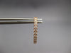 ESTATE .26CT DIAMOND 14K YELLOW GOLD 3D CLASSIC 2mm OVAL HUGGIE HANGING EARRINGS