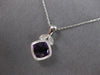 .83CT DIAMOND & AAA AMETHYST 14KT WHITE GOLD 3D CUSHION & ROUND FLOATING PENDANT