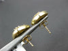 LARGE 1.36CT DIAMOND 14KT YELLOW GOLD 3D ROUND & BAGUETTE FLOWER STUD EARRINGS