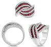 LARGE 2.91CT DIAMOND & AAA RUBY 14K WHITE GOLD 3D ROUND MULTI ROW INFINITY RING
