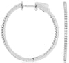 ESTATE .50CT DIAMOND 14KT WHITE GOLD 3D CLASSIC INSIDE OUT HOOP HANGING EARRINGS