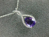 ESTATE 1.12CT DIAMOND & AAA AMETHYST 14K WHITE GOLD PEAR SHAPE TEAR DROP PENDANT