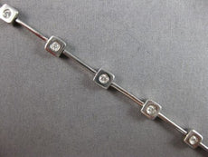 .42CT DIAMOND 14K WHITE GOLD ROUND ETOILE BY THE YARD SQUARE FUN TENNIS BRACELET