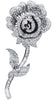 EXTRA LARGE 8.0CT DIAMOND 18KT WHITE GOLD 3D ROUND & BAGUETTE ROSE BROOCH PIN