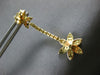 ESTATE 1.25CT DIAMOND 14KT YELLOW GOLD 3D DOUBLE FLOWER CLASSIC HANGING EARRINGS