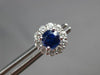 2.06CT DIAMOND & AAA SAPPHIRE 18KT WHITE GOLD CLASSIC ROUND FLOWER STUD EARRINGS