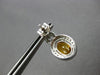 2.51CT DIAMOND & AAA CITRINE 14KT WHITE GOLD OVAL & ROUND HALO HANGING EARRINGS