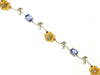 1.79CT DIAMOND & AAA TANZANITE 14K 2 TONE GOLD MULTI FLOWER LEAF TENNIS BRACELET