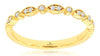 ESTATE .13CT DIAMOND 14KT YELLOW GOLD ROUND FILIGREE MULTI LEAF ANNIVERSARY RING