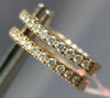 ESTATE .42CT DIAMOND 14K ROSE GOLD 3D ROUND CLASSIC OVAL HUGGIE HANGING EARRINGS