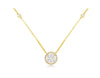 .33CT DIAMOND 14KT YELLOW GOLD 3D ROUND CLUSTER FLOWER HALO BY THE YARD NECKLACE