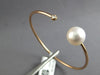.06CT DIAMOND & AAA SOUTH SEA PEARL 18KT ROSE GOLD FLEXIBLE 3D BANGLE BRACELET