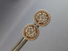 ESTATE LARGE 1.06CT DIAMOND 14KT ROSE GOLD 3D CLASSIC FLOWER HALO STUD EARRINGS