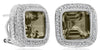 7.50CT DIAMOND & AAA SMOKY TOPAZ 14KT WHITE GOLD 3D SQUARE HALO HANGING EARRINGS