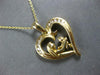 ESTATE .18CT DIAMOND 14KT YELLOW GOLD MOTHER & CHILD HEART LOVE FLOATING PENDANT