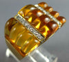 ESTATE LARGE 20.10CT DIAMOND & AAA CITRINE 18K YELLOW GOLD MULTI ROW RING #27513